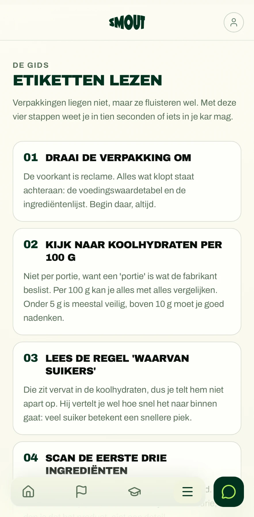 De gids etiketten lezen in SMOUT, met vier stappen